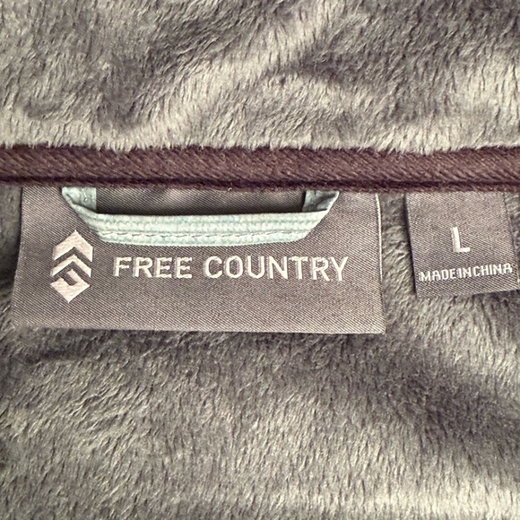 Free Country Womens Jacket Size L Blue Hooded Zip Front Softshell Fleece Lined - Picture 5 of 5